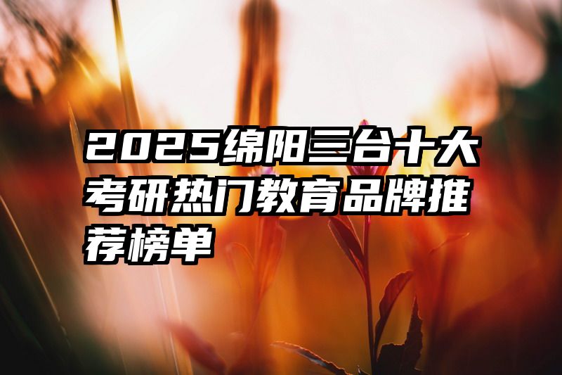 2025绵阳三台十大考研热门教育品牌推荐榜单