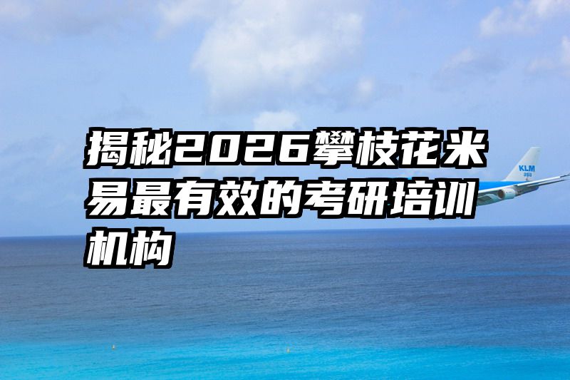 揭秘2026攀枝花米易最有效的考研培训机构