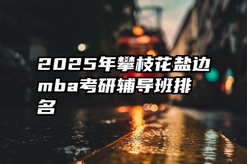 2025年攀枝花盐边mba考研辅导班排名