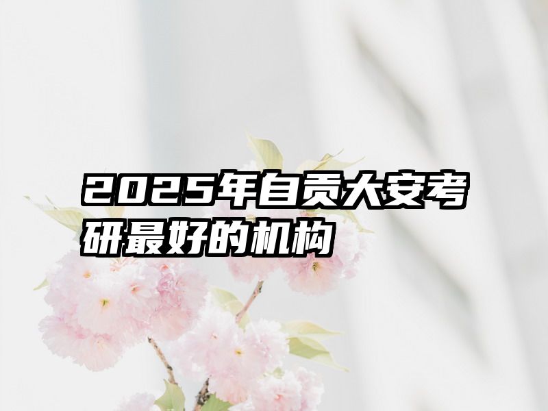 2025年自贡大安考研最好的机构