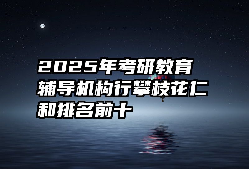 2025年考研教育辅导机构行攀枝花仁和排名前十