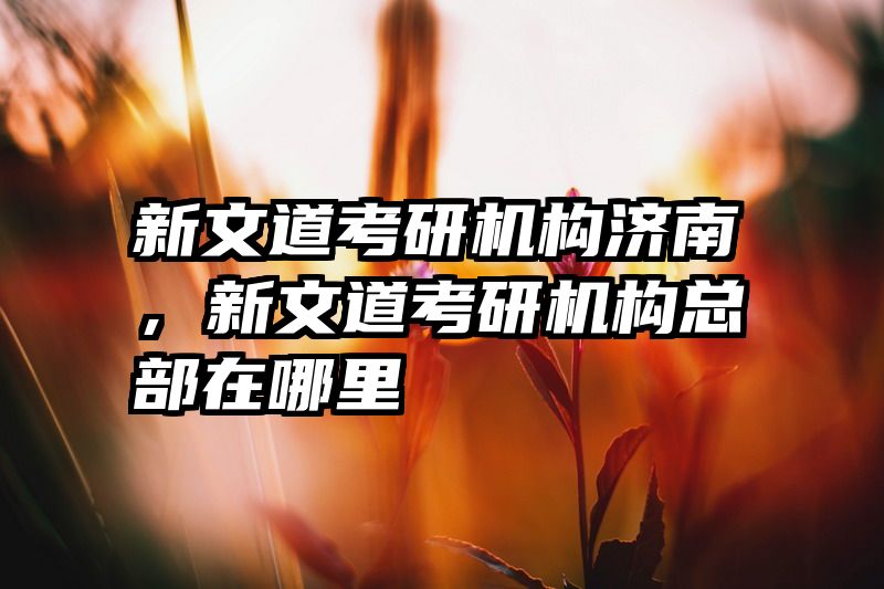 新文道考研机构济南，新文道考研机构总部在哪里