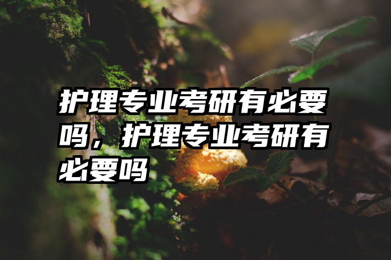 护理专业考研有必要吗，护理专业考研有必要吗