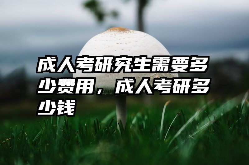 成人考研究生需要多少费用，成人考研多少钱