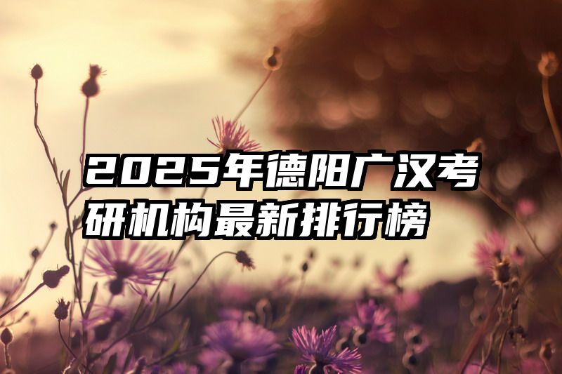 2025年德阳广汉考研机构最新排行榜