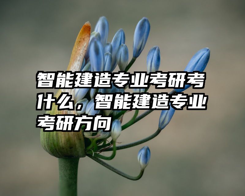 智能建造专业考研考什么，智能建造专业考研方向