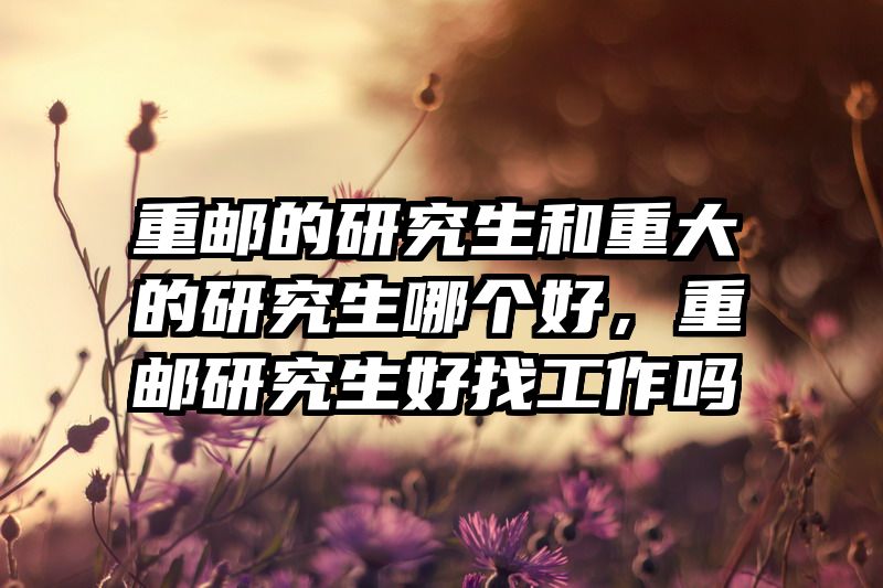 重邮的研究生和重大的研究生哪个好，重邮研究生好找工作吗