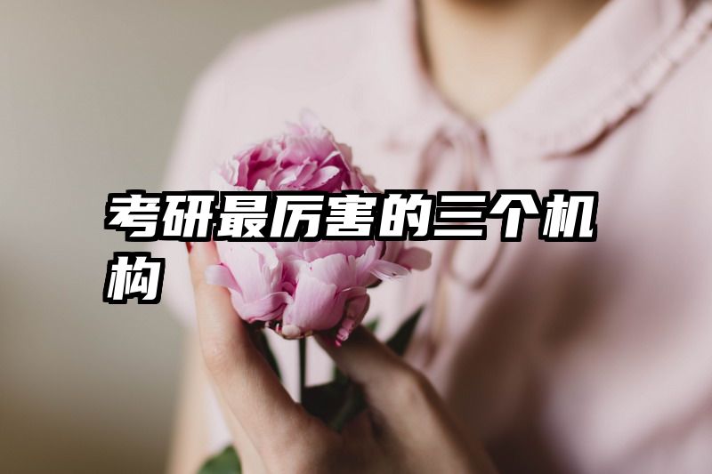考研最厉害的三个机构