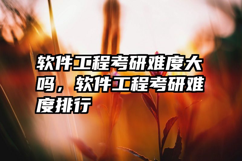 软件工程考研难度大吗，软件工程考研难度排行