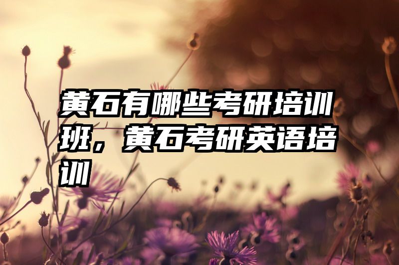 黄石有哪些考研培训班,黄石考研英语培训