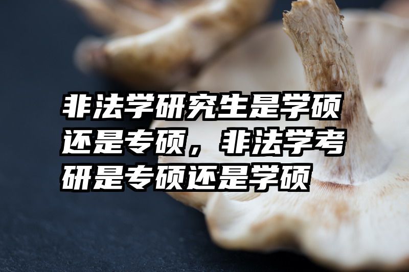 非法学研究生是学硕还是专硕，非法学考研是专硕还是学硕