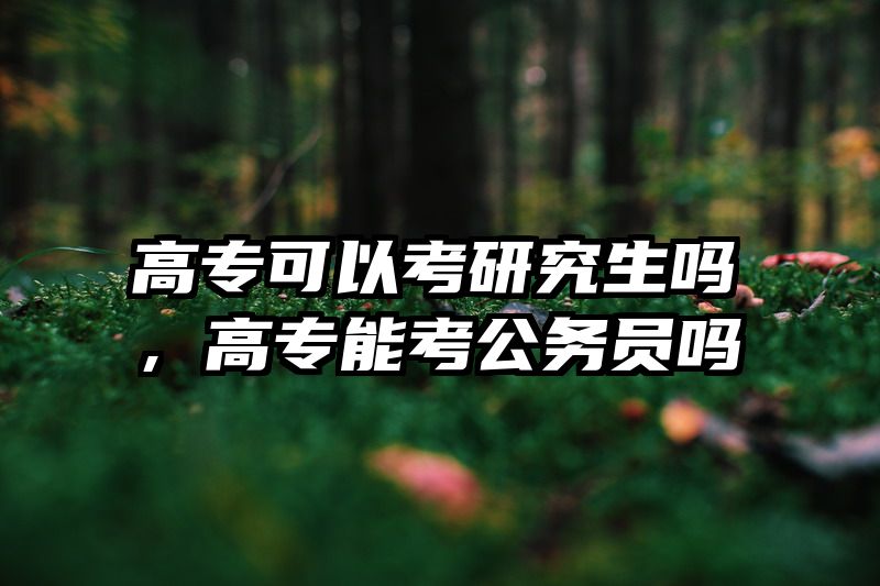 高专可以考研究生吗,高专能考公务员吗