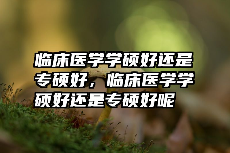 临床医学学硕好还是专硕好，临床医学学硕好还是专硕好呢