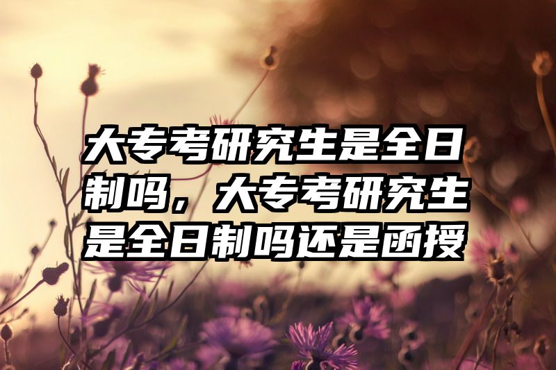 大专考研究生是全日制吗，大专考研究生是全日制吗还是函授