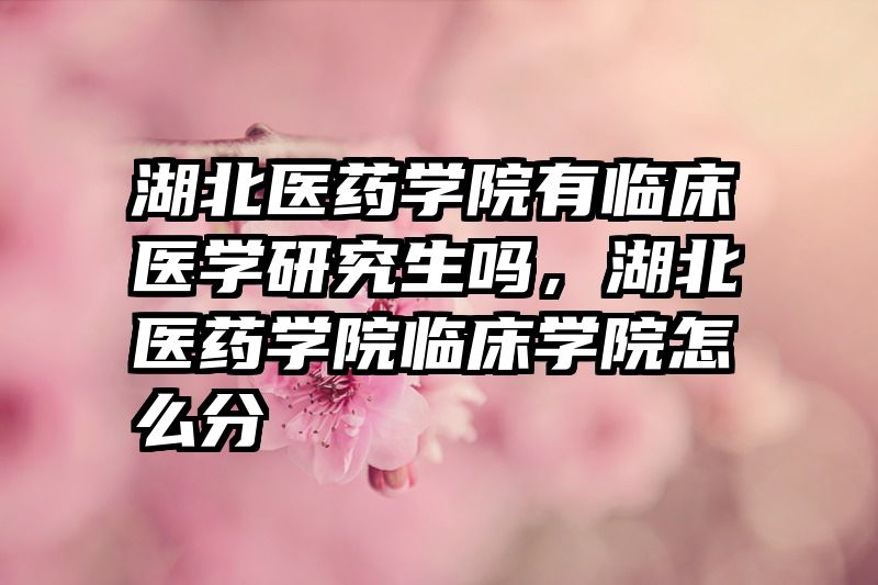 湖北医药学院有临床医学研究生吗，湖北医药学院临床学院怎么分