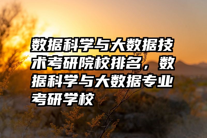 数据科学与大数据技术考研院校排名,数据科学与大数据专业考研学校