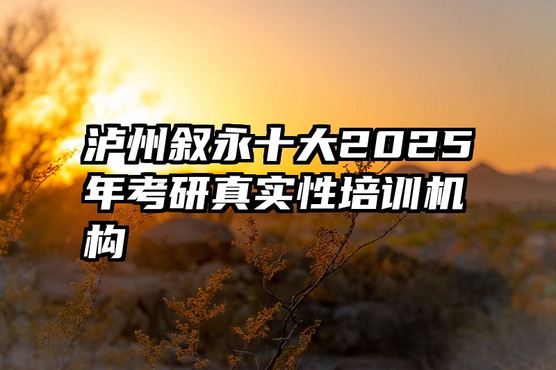 泸州叙永十大2025年考研真实性培训机构