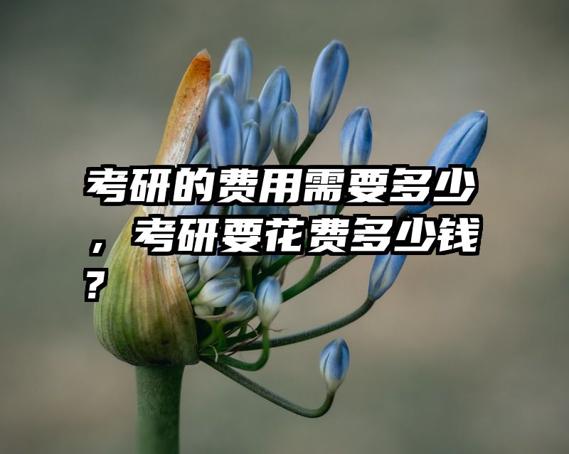 考研的费用需要多少，考研要花费多少钱?