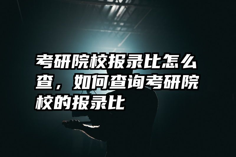 考研院校报录比怎么查，如何查询考研院校的报录比