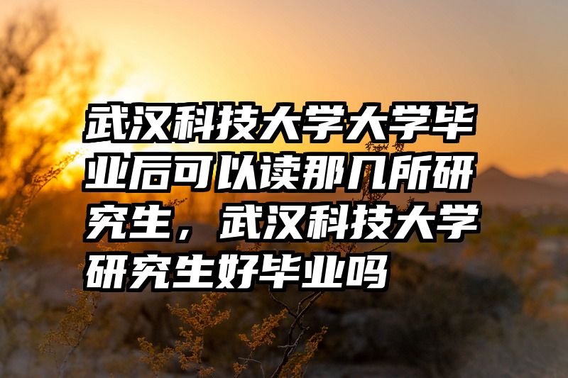 武汉科技大学大学毕业后可以读那几所研究生，武汉科技大学研究生好毕业吗