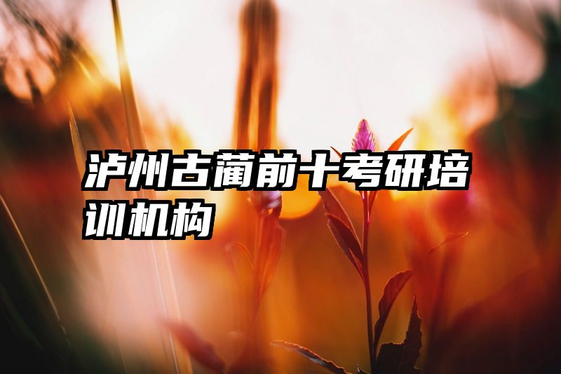 泸州古蔺前十考研培训机构