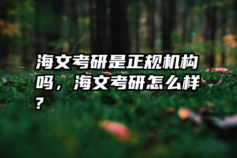 海文考研是正规机构吗,海文考研怎么样?