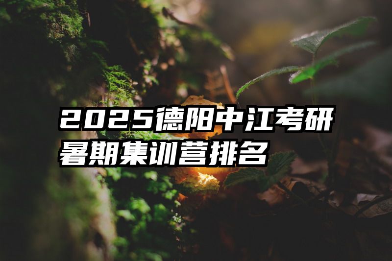 2025德阳中江考研暑期集训营排名