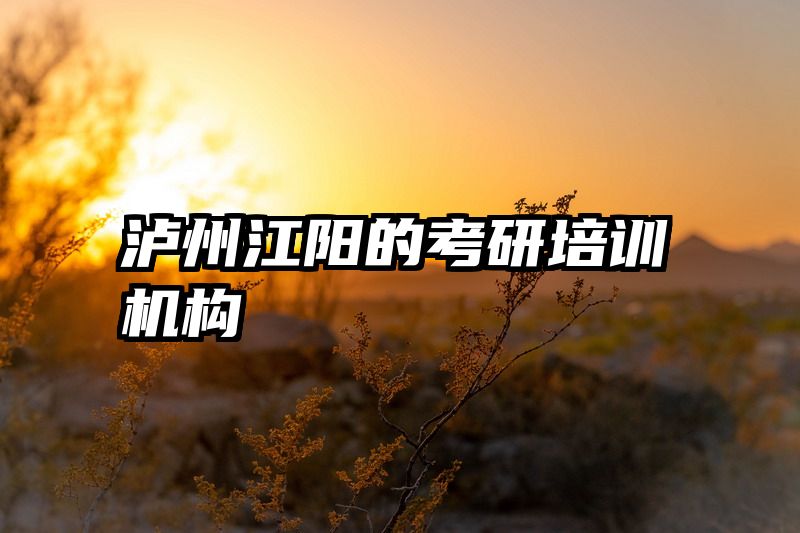 泸州江阳的考研培训机构