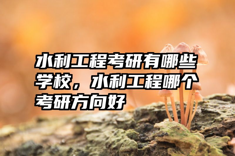 水利工程考研有哪些学校，水利工程哪个考研方向好