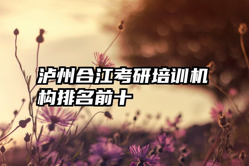 泸州合江考研培训机构排名前十