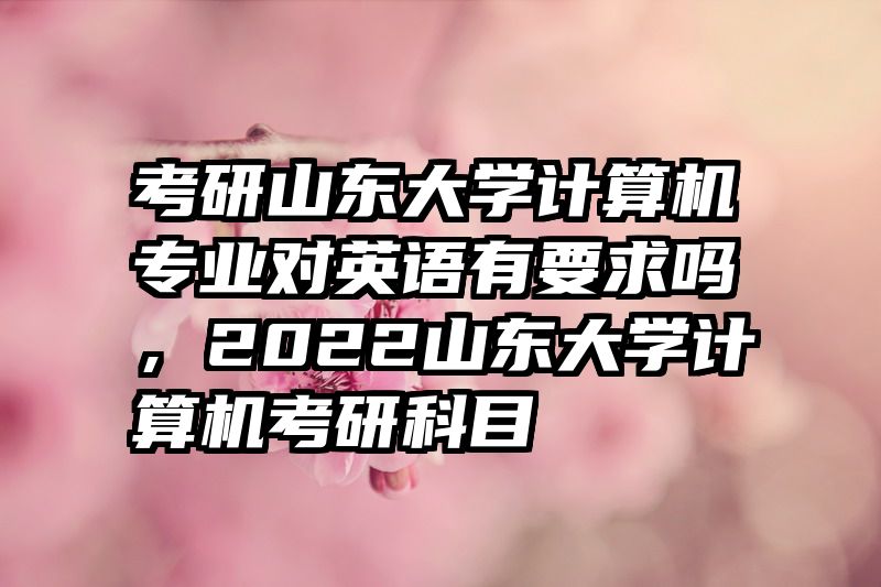 考研山东大学计算机专业对英语有要求吗，2022山东大学计算机考研科目