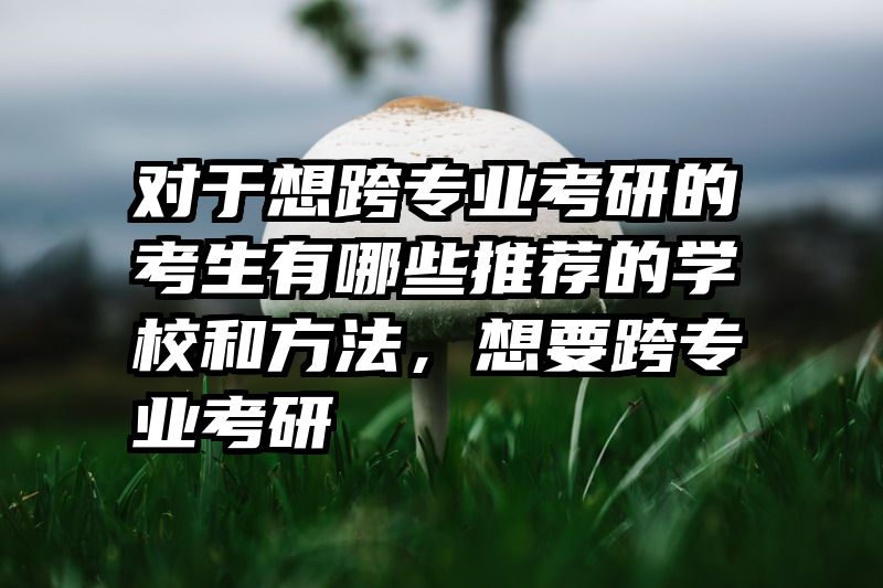 对于想跨专业考研的考生有哪些推荐的学校和方法，想要跨专业考研