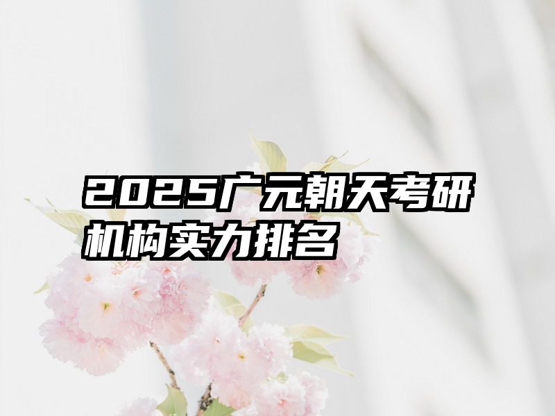 2025广元朝天考研机构实力排名