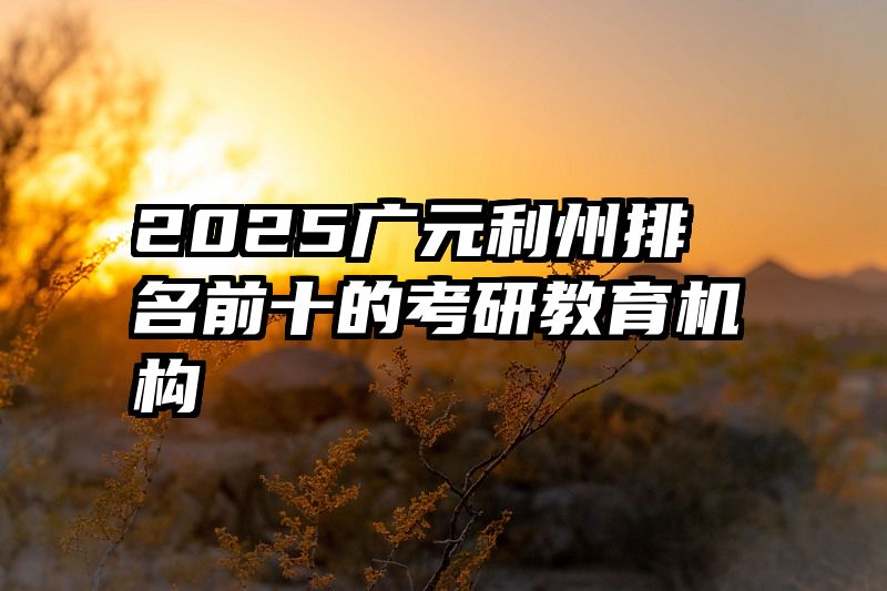 2025广元利州排名前十的考研教育机构