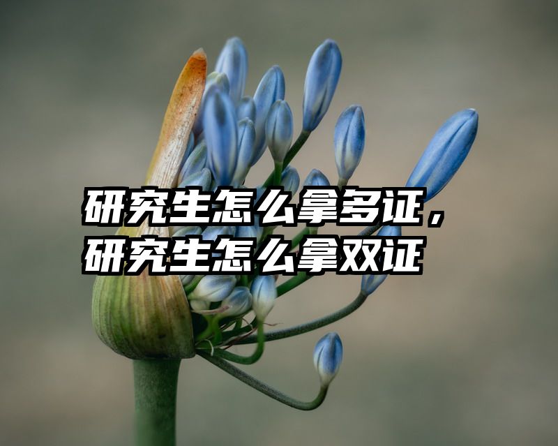 研究生怎么拿多证，研究生怎么拿双证