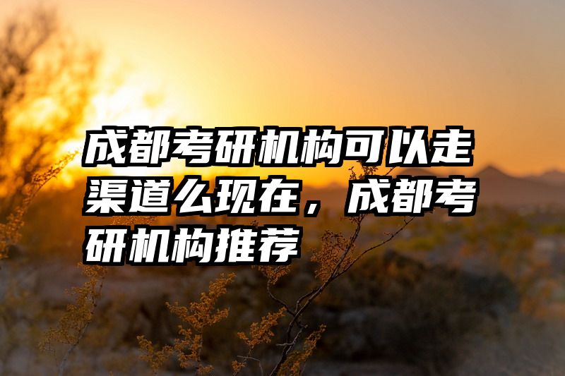 成都考研机构可以走渠道么现在，成都考研机构推荐