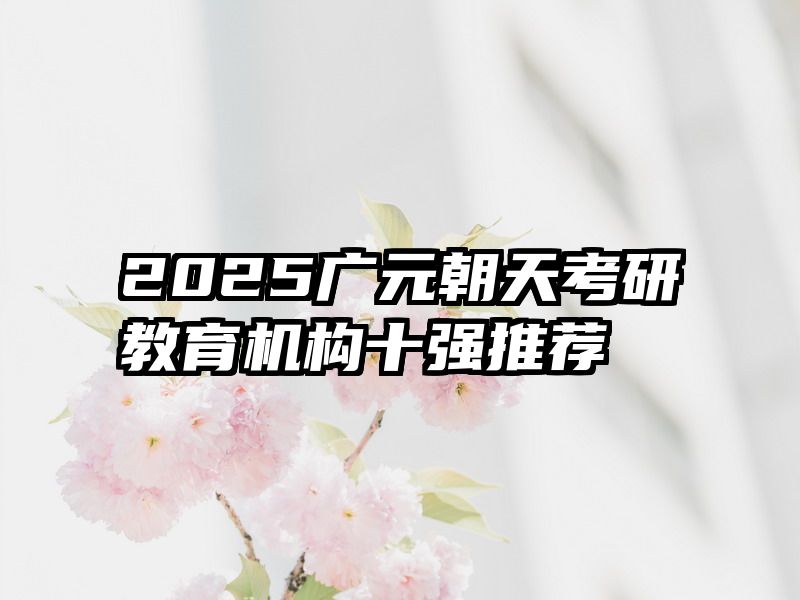 2025广元朝天考研教育机构十强推荐