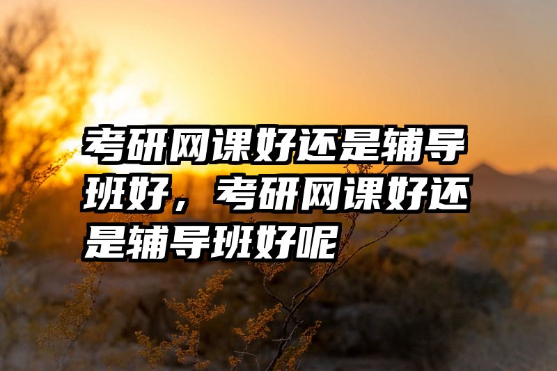 考研网课好还是辅导班好，考研网课好还是辅导班好呢