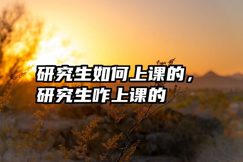 研究生如何上课的,研究生咋上课的