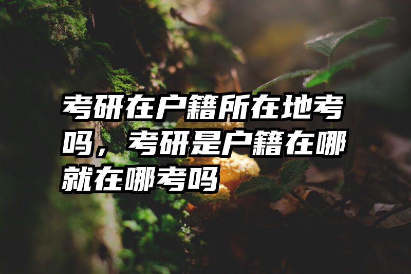 考研在户籍所在地考吗，考研是户籍在哪就在哪考吗