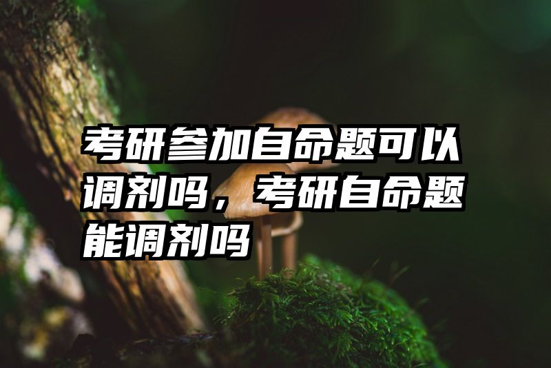 考研参加自命题可以调剂吗,考研自命题能调剂吗