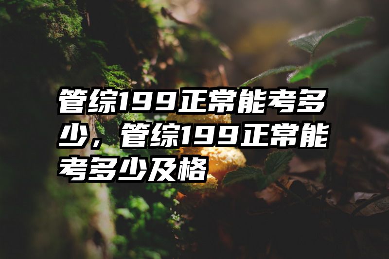 管综199正常能考多少，管综199正常能考多少及格
