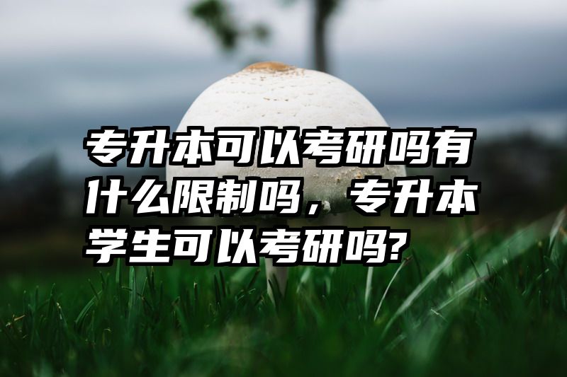 专升本可以考研吗有什么限制吗,专升本学生可以考研吗?