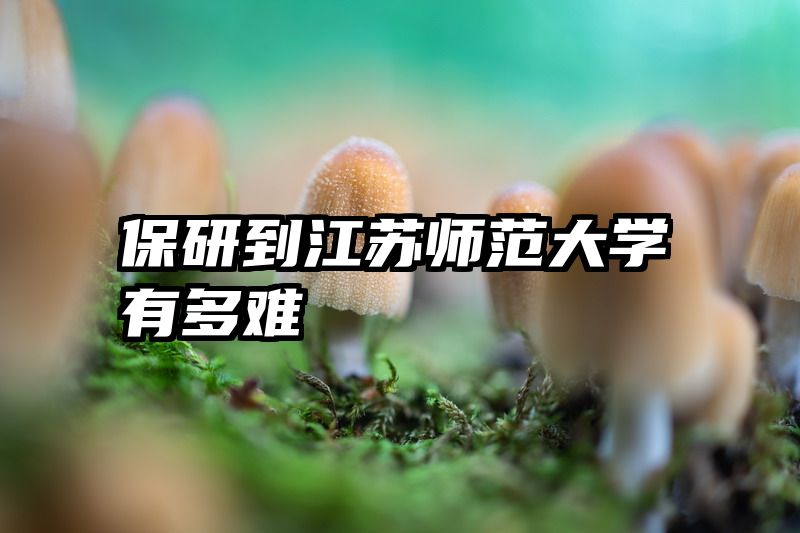 保研到江苏师范大学有多难