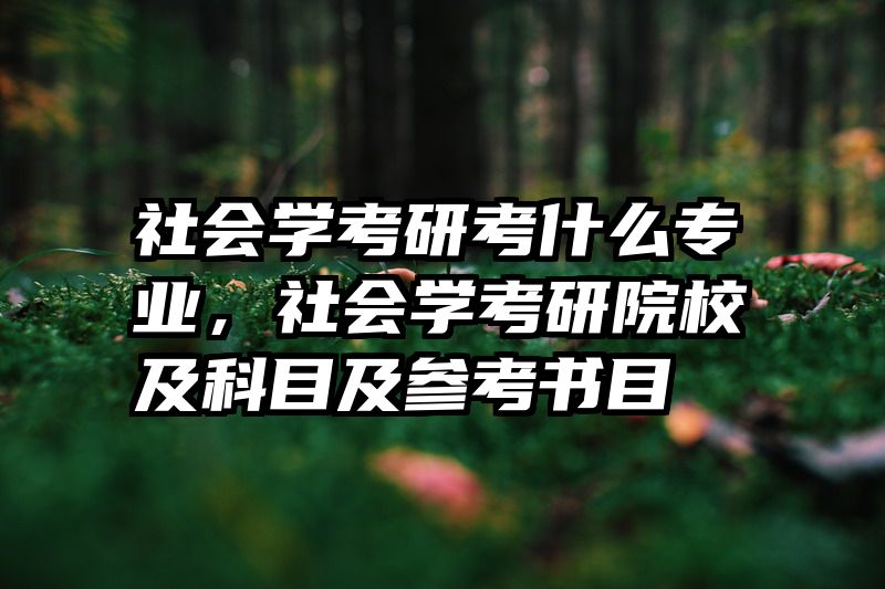 社会学考研考什么专业,社会学考研院校及科目及参考书目