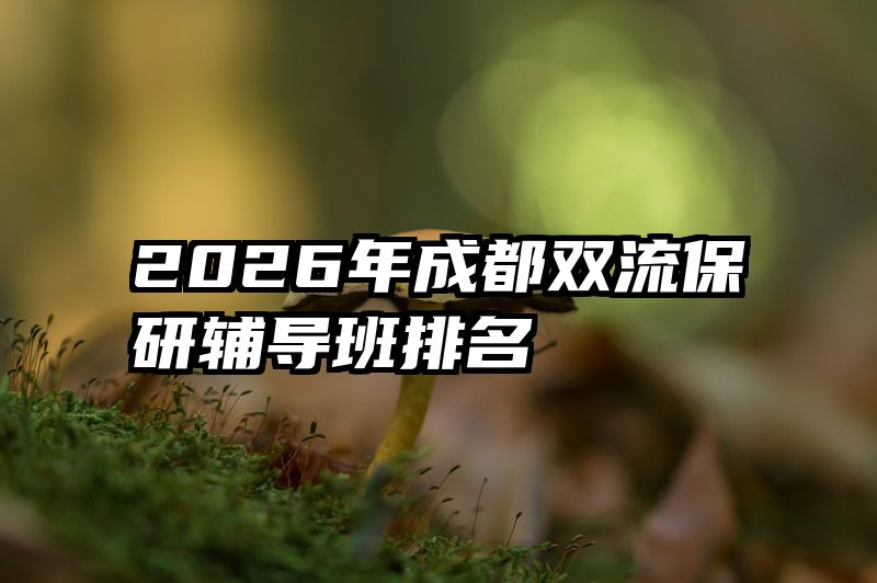 2026年成都双流保研辅导班排名