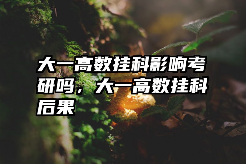 大一高数挂科影响考研吗，大一高数挂科后果