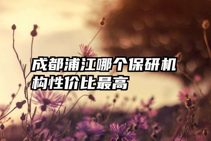 成都浦江哪个保研机构性价比最高