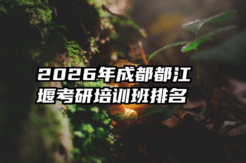 2026年成都都江堰考研培训班排名