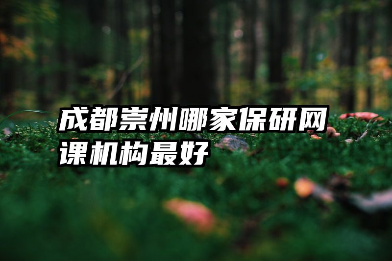 成都崇州哪家保研网课机构最好